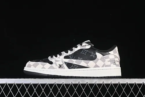 All categories Air Jordan Jordan series basketball shoes Air Jordan 1 Low High-end customized low-top sneakers Travis Scott x Fragment Design x Air Jordan 1 Low OG SP AJ1 Joe 1 LV joint plaid fog gray low-top cultural casual sneakers SC0601-050